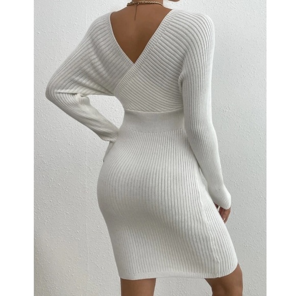 Black batwing sleeve knit bodycon dress - Picture 11 of 15